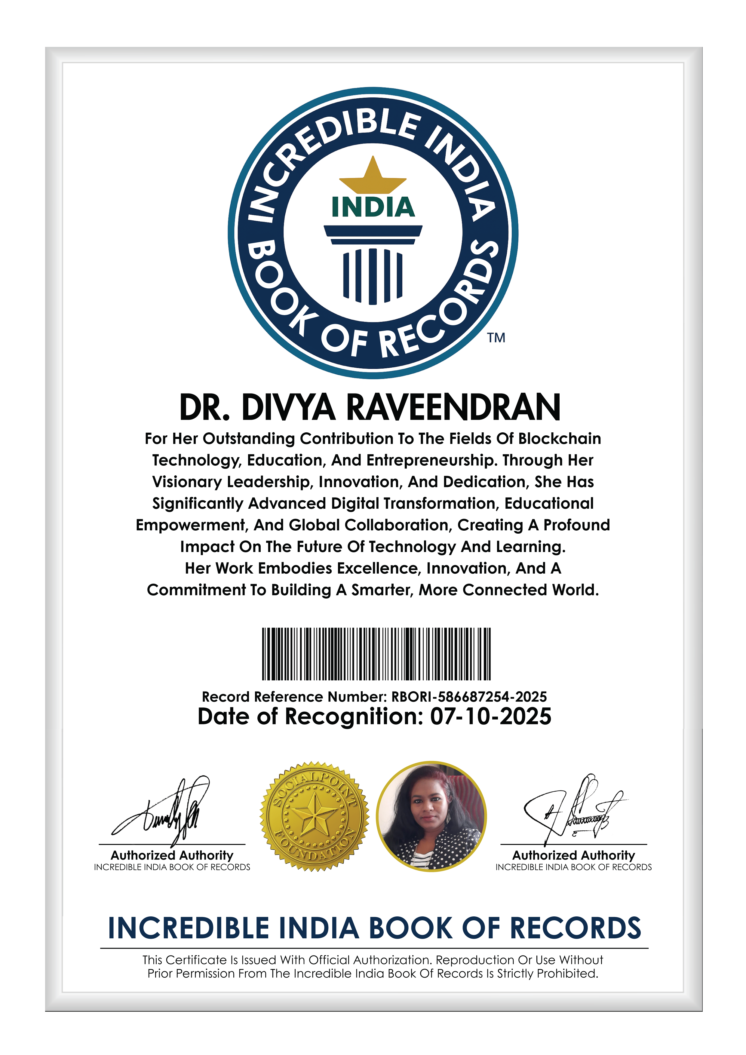 INCREDIBLE INDIA BOOK OF RECORDS